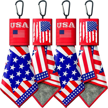 2 Sided Portable Glasses Cleaner, Patriotic Gasses Cleaning Cloth Keychain,Reusable Microfiber Eyeglasses Cleaning Cloth for Sunglasses Lens Camera Phone Screens