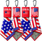 2 Sided Portable Glasses Cleaner, Patriotic Gasses Cleaning Cloth Keychain,Reusable Microfiber Eyeglasses Cleaning Cloth for Sunglasses Lens Camera Phone Screens