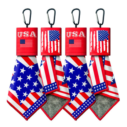2 Sided Portable Glasses Cleaner, Patriotic Glasses Cloth Keychain,Reusable Microfiber Lens Eyeglasses Cleaning Cloth Pouch for Sunglasses Lens Camera Phone Screens