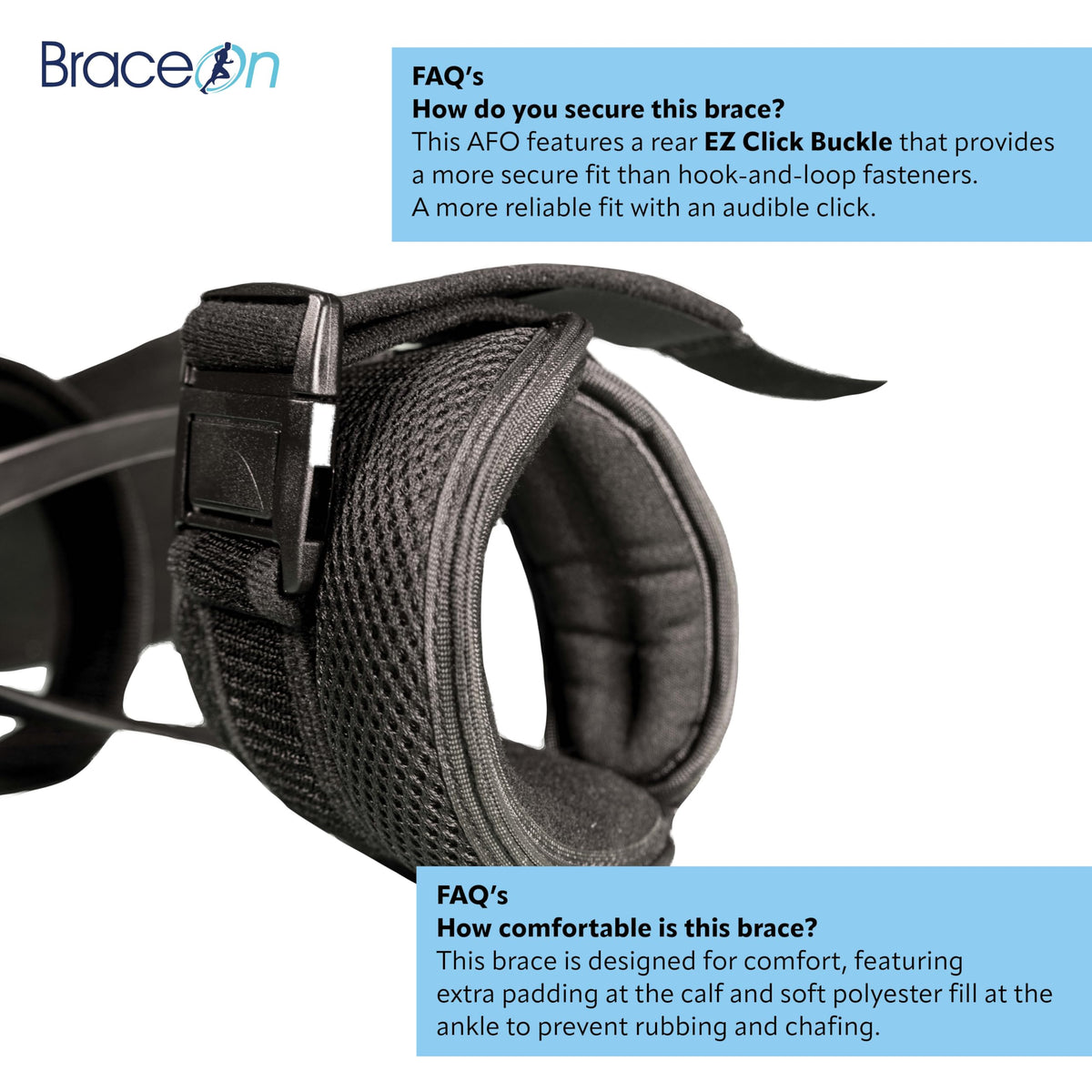 Brace On AFO S-Type Drop Foot Stabilizer Brace, Men's Right