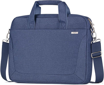BAFFINA Laptop Shoulder Bag 17 17.3 Inch Business Gifts for Men Women Travel College,Laptop Briefcase for 17“-18“ Notebook Hp Dell Asus,Waterproof Computer Carrying Case Messenger Bag with Strap,Blue