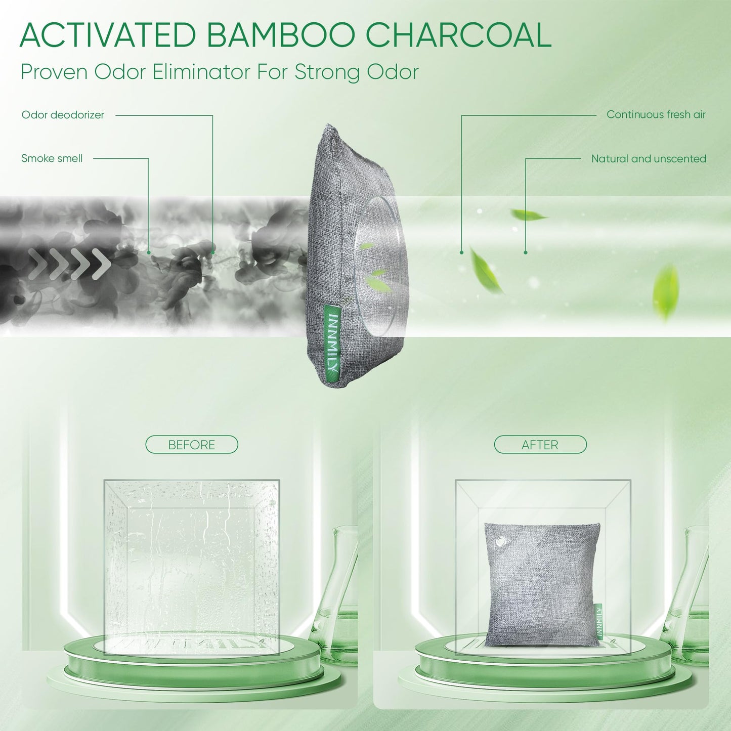 Activated Charcoal Odor Absorber,10P Nature Odor Eliminator for Strong Odor