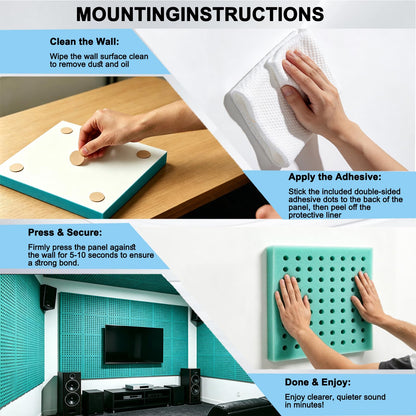 Sound proof foam panels for walls, let your life be free from noise disturbances, and fully enjoy the quiet and pleasant moments.(FW-L 12" × 12" × 1", Pack of 24)