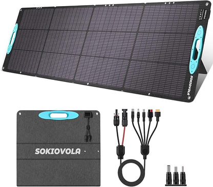 N-Type 16BB 200W Portable Solar Panels for Power Station,IP68 Waterproof ETFE Foldable Solar Panel Kit 25% High Conversion Efficiency Solar Panel for Camping Outdoor RV Blackout