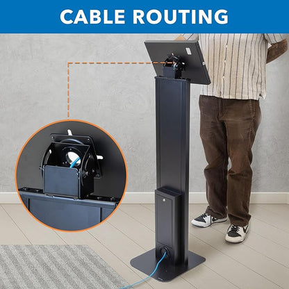 Mount-It! Anti-Theft Tablet Floor Stand Kiosk, Commercial Floor Kiosk with Universal Enclosure, Locking Tablet Mount Stand for iPad Gen 7-10, Pro, Air, 10.2 inch, 10.9 inch
