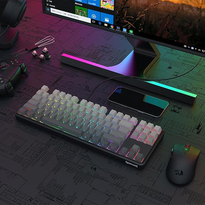Redragon K707 HE Rapid Trigger Gaming Keyboard, 87 Keys TKL Wired Mechanical Keyboard w/Hyper-Fast Actuation Hall Effect Magnetic Switch, Actuation Point Adjustable, Side Printed PBT Gradient Keycaps