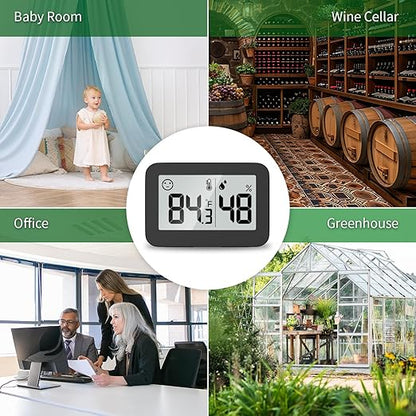 DOOMAY Mini Hygrometer Indoor Thermometer, Humidity Gauge with ℃/℉ Switch, Humidity Meter Digital Temperature Monitor for Greenhouse Babyroom Cellar Reptile Incubator Closet (4)