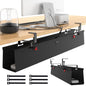 WISUGASO Under Desk Cable Management Tray for Table, No Drill 36" Cord Organizer with Cable Loop, Upgraded Oxford Fabric Wire Management for Office, Home - No Damage to Table