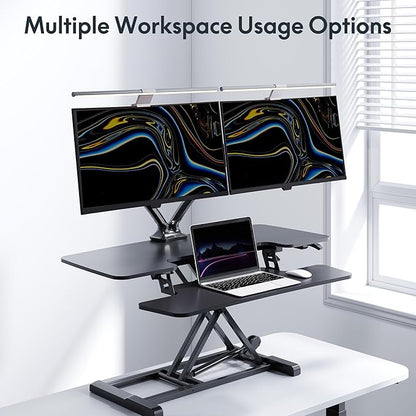 FlexiSpot Dual Monitor Stand for Desk Adjustable Spring Monitor Arm Desk Mount Hold up to 3.3 to 11lbs Vesa Dual Monitor Mount with C Clamp for 10 to 27 Inch Computer Screens