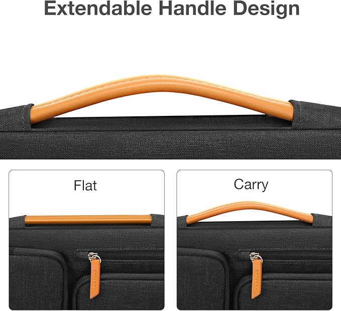 MOSISO 360 Protective Laptop Case 16 inch, 15-15.6 inch Laptop Sleeve Compatible with MacBook Pro 16, HP, Acer, Dell, Lenovo, ASUS, Side Open Carrying Case with 4 Zipper Pockets&Handle, Black