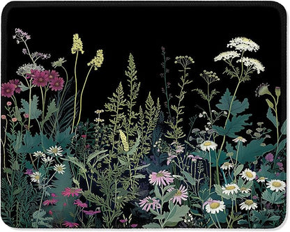 ITNRSIIET Mouse Pad with Stitched Edge Premium Textured Smooth Precise Operation Waterproof Washable Non-Slip Rubber Base Desktop Protection Mat, 10.2×8.3×0.12 inches, Pretty Flowers