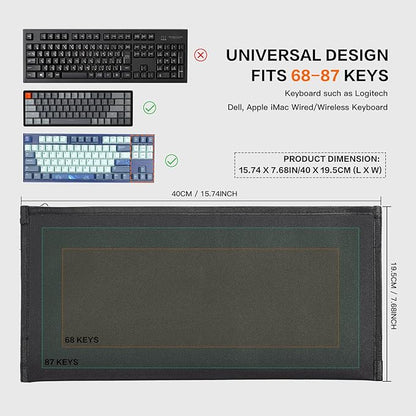 Computer Keyboard Dust Cover Sleeve Bag for Universal Keyboard, 68-87 Keys Wireless/Wired Gaming PC Keyboard Dust Cover, Logitech/Dell/Corsair/Havit/Redragon/Arteck/Apple Keyboard Protector-Black