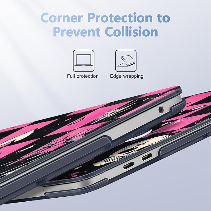 Case for MacBook Pro 13 inch with/Without Touch Bar (2016-2022, M2 A2338 M1 A2289 A2251 A2159 A1989 A1706 A1708), Hard Shell + Keyboard Cover + Dust Plug, Pop Punk Checkerboard