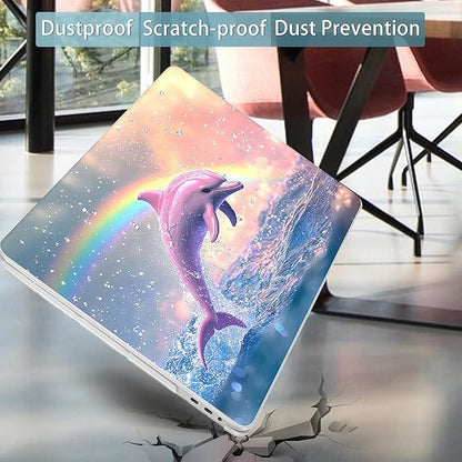 Mektron Case for MacBook Pro 16 Inch A2141 Cover 2019 Release 16" with Liquid Retina Display/Touch ID, Plastic Hard Shell with Keyboard Skin & Screen Protector & Dust Plug, Jumping Dolphin