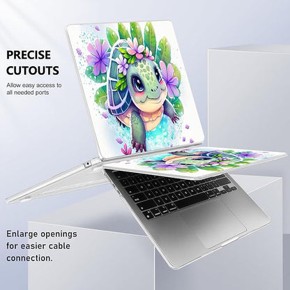 Case for MacBook Air 15 Inch 2025 2024 2023 Release M4 A3241 M3 A3114 M2 A2941, Hard Shell with Screen Protector & Keyboard Cover, Compatible with Touch ID, Tortoise