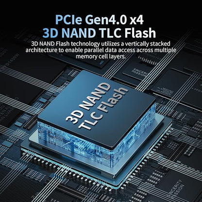 2TB SSD NVMe M.2 2280 PCIe Gen4 x4 Internal Solid State Drive - Up to 7400MB/s, 2TB SSD PS5 Dynamic SLC Cache, PS5 Compatible for Gaming PC Laptop(EN870)
