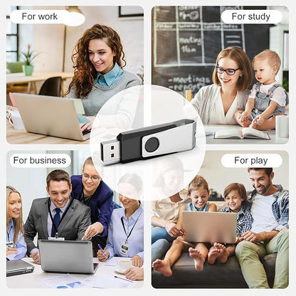 TOPESEL 20PCS 2GB Bulk USB 2.0 Flash Drive Swivel Memory Stick Thumb Drives Pen Drive (2G, 20 Pack, Black)