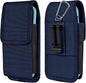 Phone Holster for Belt with Metal Clip and Magnetic Closure Compatible with iPhone 16/15/14/13/12 Pro and Non-Pro, Galaxy S25 S24 S23 S22 for Everyday Protection, M-Blue