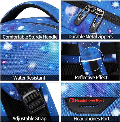 Laptop Backpack,Business Travel Anti Theft Slim Durable Laptops Backpack with USB Charging Port,Water Resistant College Computer Bag for Women & Men Fits 15.6 Inch Laptop and Notebook-Dreamy Blue