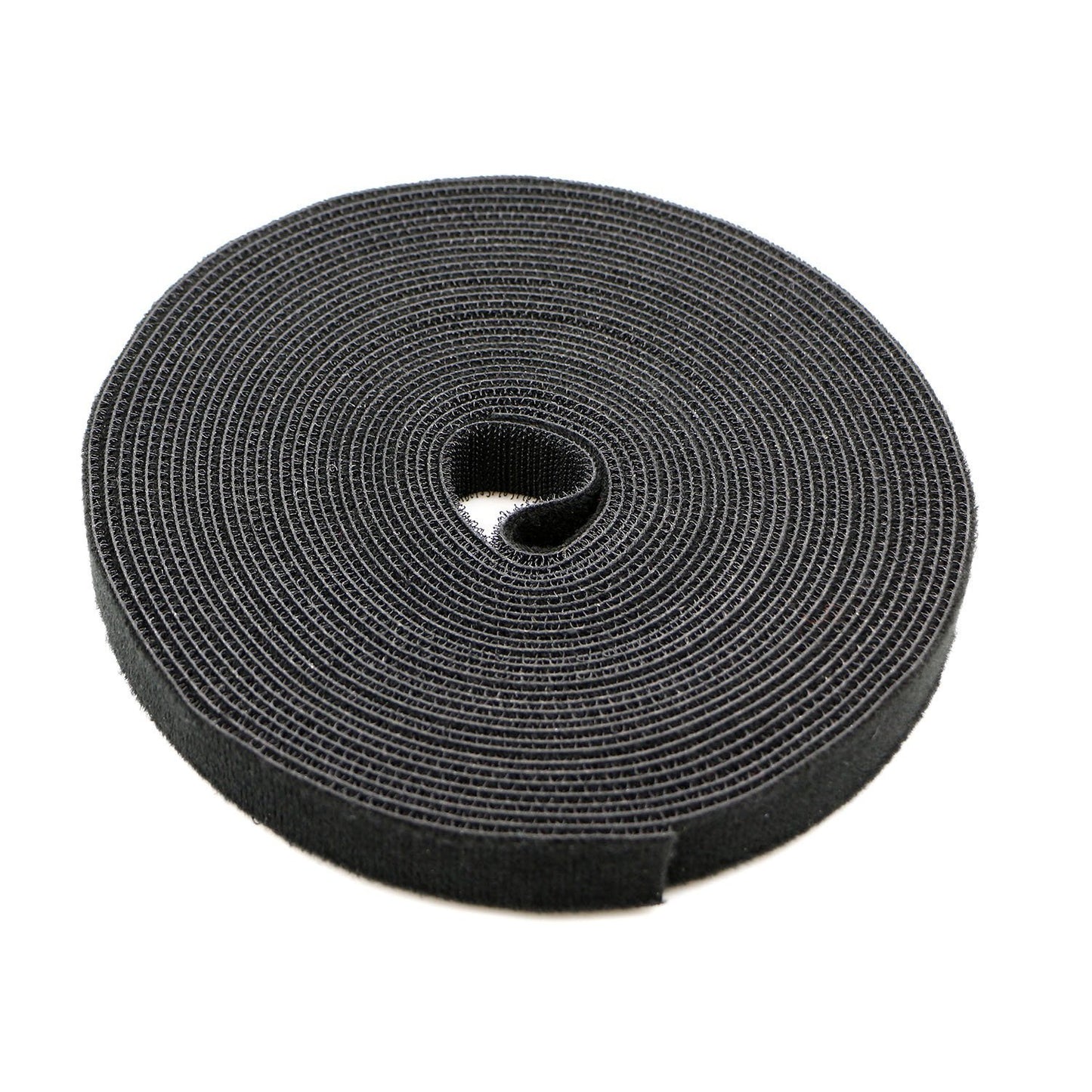 Saisn Reusable Fastening Tape Cable Ties 3/4 Inch Double Side Hook Roll (10 Yard, Black)