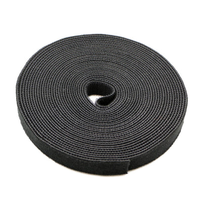 Saisn Reusable Fastening Tape Cable Ties 3/4 Inch Double Side Hook Roll (10 Yard, Black)