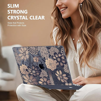 Case for MacBook Pro 13 inch with/Without Touch Bar (2016-2022, M2 A2338 M1 A2289 A2251 A2159 A1989 A1706 A1708), Hard Shell + Keyboard Cover + Dust Plug - Spring Floral