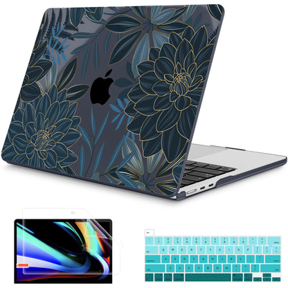 Mektron for 2026 MacBook Air 13-inch M5 Laptop Case A3449 with 13.6-inch Liquid Retina Display Fits 2025 A3240 M4 2024 A3113 M3 2023 A2681 M2 Printed Shell for MacBook Air 13.6", Dahlia Flower C035