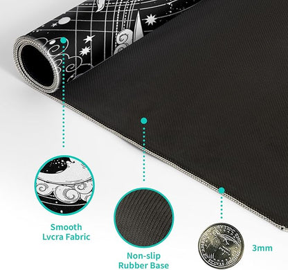 Magic Astrology Extended Big Mouse Pad Large, Gaming Mouse Pad Desk Pad,31.5x11.8 Inch Long Computer Keyboard Mouse Mat Black Mousepad with 3mm Non-Slip Base and Stitched Edge for Gaming and Office