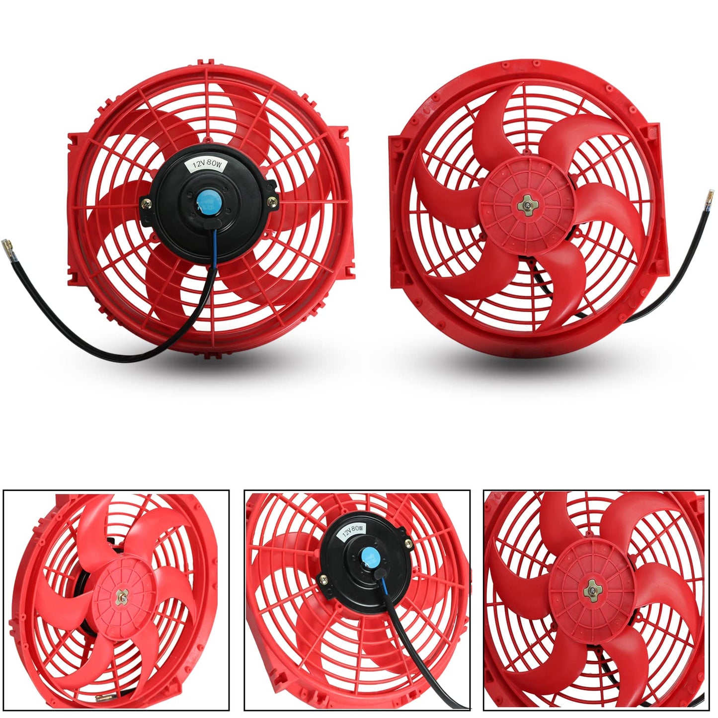 FSBCGT 2PCS 10 inch Slim Fan Push Pull Electric Radiator Cooling Fan