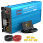 4000 Watt Pure Sine Wave Power Inverter DC 24V to 110/120V AC with 2 AC Charger Outlets and Wiring Terminal 8000W Peak Car Solar Converter for Vehicles Home with LCD Display and 2.4A USB Charging Port