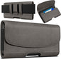 PiTau Holster for iPhone Pro Max & Plus 16, 15, 14, 13, 12, 11, 8, 7, 6, 6s, XS Max, Men's Cell Phone Case with Belt Clip ID Card Holder for Samsung Galaxy S25+, Fits with Case Cover on, Pewter Large