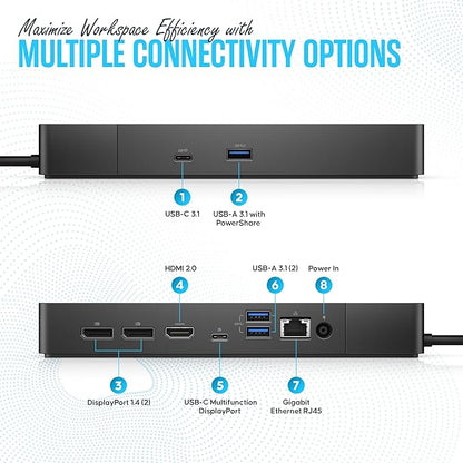 WD19S Docking Station Dual Monitor Bundle - Dock Station with 180W + USB Type-C + HDMI+ Dual DisplayPort - Ultimate Laptop Docking Station