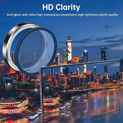 For Samsung Galaxy S24 Ultra Camera Lens Protector, Individual Lens Protector, Ultra HD 9H Tempered Glass Screen Protective Cover, Anti-scratch, Military Grade Drop Protection 2 Set. (Titanium Silver, S24 Ultra)