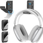 Headphone Stand, Wall Mount Headset Hanger, Gaming Headphone Holder Hook Clip, Foldable Headset Stand Desk Holder for PC Earphone Accessories, Black(2 Pack)