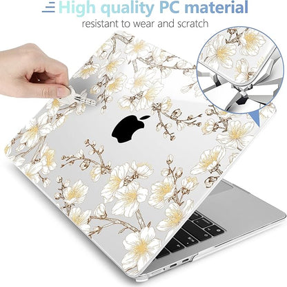 MEEgoodo for M4/M3/M2 MacBook Air 15.3 inch Case 2025 2024 2023, Case Fit Model (A3241/A3114/A2941) for MacBook Air 15 inch, Laptop Hard Shell with Keyboard Cover, Cherry Branches