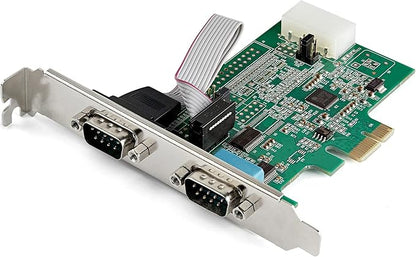 StarTech 2-Port PCI Express RS232 Serial Adapter Card, TAA (PEX2S953)