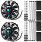 MuHize 2 Pack 7 Inch Slim Radiator Fan 12V 80W 800 CFM Cooling Fan w/Mount