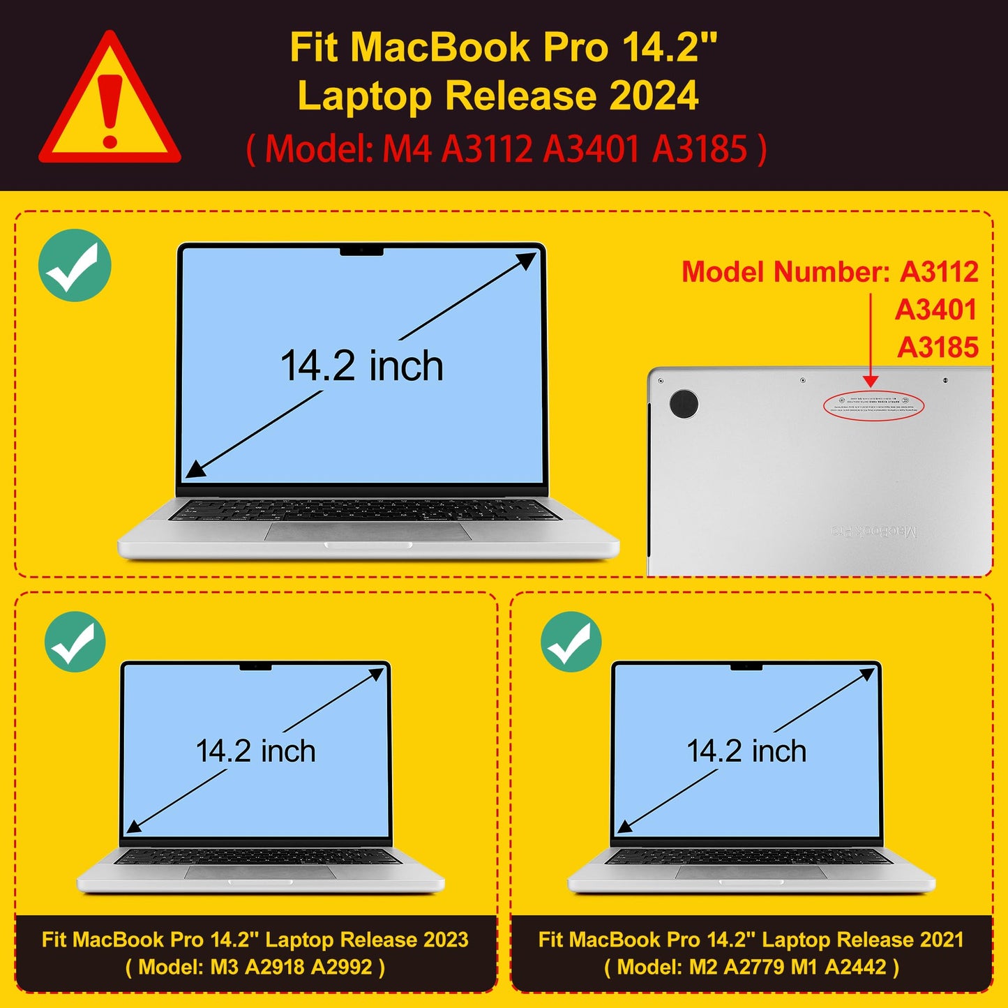 Tuiklol for MacBook Pro 14 Inch Case 2026 2025 2024 2023 2022 2021 Release M5/M4/M3/M2/M1 A2442 Pro/Max,Hard Shell Case with Screen Protector for Touch ID, Elephant