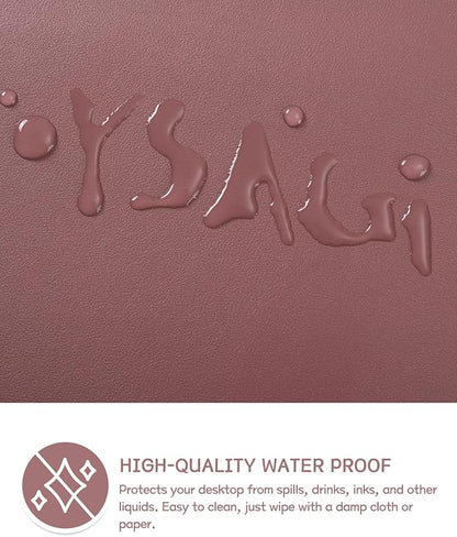 YSAGi Non-Slip Leather Desk Pad XL Size, Waterproof Laptop Computer Desk Keyboard Mat, Table Protector Blotter Mat, Large Mouse Pad for Office/Work/Home/Decor(Dark Pink, 47.2" x 23.6")-No Band