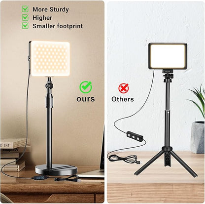 2-Pack LED Video Light with Stand, Home Studio Back Lights, Photo Lights with Color Filters for Close Photography Lighting YouTube Video Recording, Desk Game Steaming
