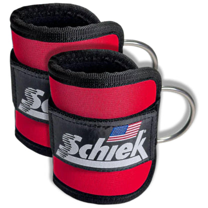 Schiek Sports 1707 Ankle Cuffs - Ideal for Glute Kickbacks and Cable Machine Workouts - Durable and Built To Last