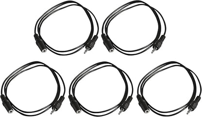 Five Pack of YCS Basics 3 Foot 3.5mm Headphone Extension Cables Male/Female