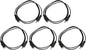 Five Pack of YCS Basics 3 Foot 3.5mm Headphone Extension Cables Male/Female