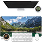 KOAIWPAE Desk Mat, Watercolor Pink Flowers Desk Pad, Green Leaves Flowers Large Gaming Mouse Pad for Desk, 31.5"x15.7" Extended Big Computer Keyboard Mouse Pad with Non-Slip Base and Stitched Edge