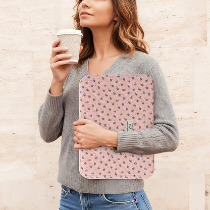 Puffy Laptop Sleeve 13-15.6 Inch Cute Quilted Laptop Protective Case Padded Floral Computer Sleeve for MacBook (A-Dark Pink, 15 Inch)