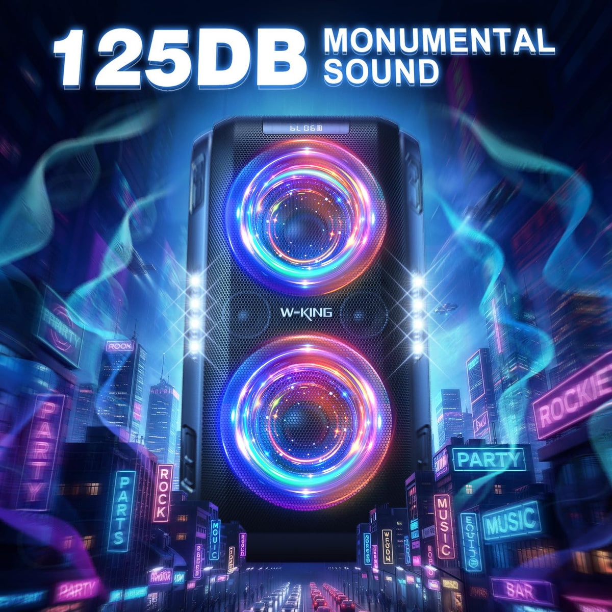 W-KING 270W Max Party Portable Bluetooth Speaker Loudest Large Big Boom Box