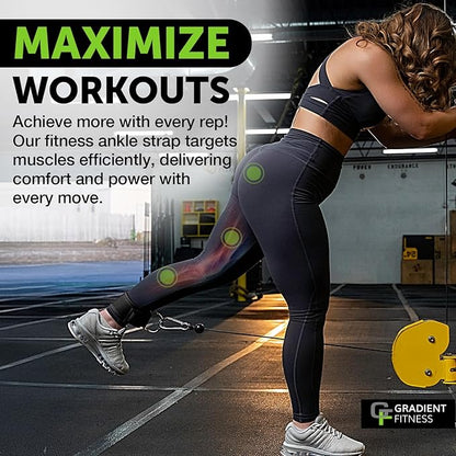 Gradient Fitness Ankle Straps (2 Pack) | Ankle Strap for Cable Machine, Ankle Bands for Working Out, Cable Ankle Strap