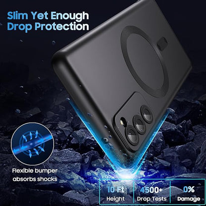 LEKEVO Magnetic for Samsung Galaxy S20 FE 5G Case 【Compatible with MagSafe】【Built-in Camera Lens Protector】 Slim Soft TPU Shockproof Phone Shell (Black)