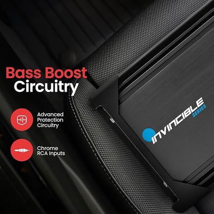Pyle 1Channel 2000W Class D Car Audio System Amplifier, 14"Invincible Monoblock Series Amp, Advanced Protection Circuitry, PWM Power Supply, 5-Way Protection, Lightweight & Compact Design, LPF Control