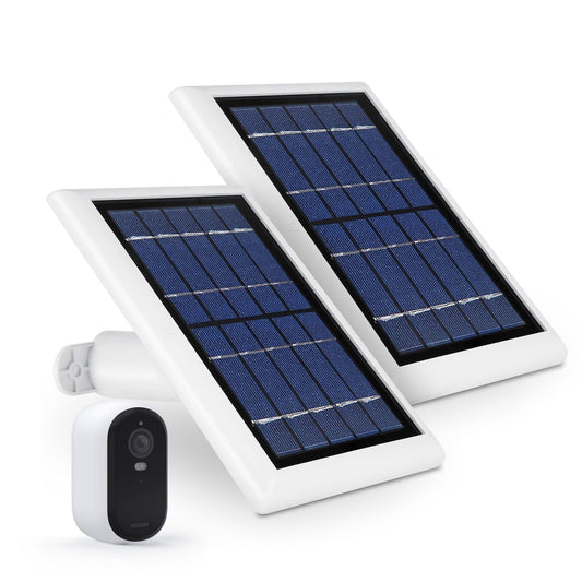 Wasserstein Solar Panel Compatible with Arlo Essential 2K Outdoor Security Camera (2nd Gen) / XL (2nd Gen) & Essential Spotlight (Camera NOT Included) - (3-Pack, White)